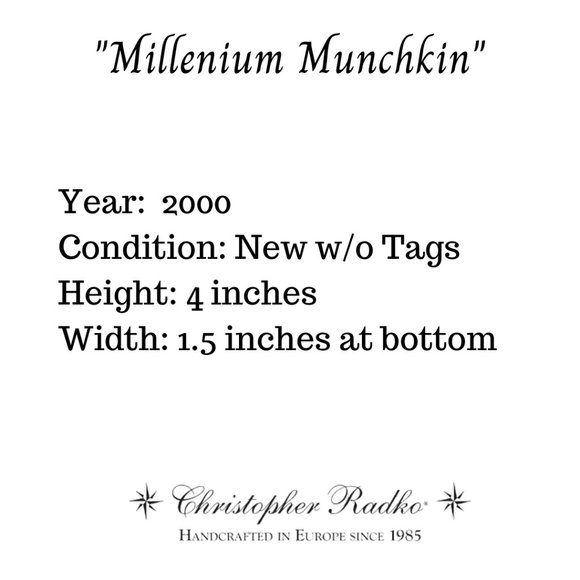 2000 Christopher Radko "Millenium Munchkin" Baby Fine Glass Ornament - Picture 4 of 5